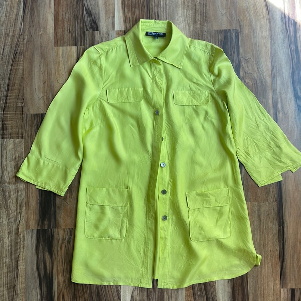 Jones New York Lime Green 100% Silk Top